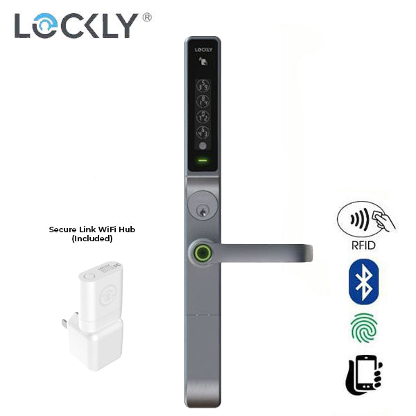 Lockly Pro - PGD238LWSS - Defender Biometric Electronic Mortise Lever Set - RFID - Fingerprint Reader - Wifi - Bluetooth - Stainless Steel - (PREORDER) - UHS Hardware