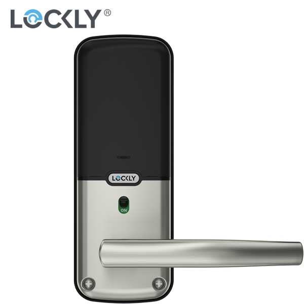 Lockly - PGD628WSN - Secure PRO Biometric Electronic Lever Latch - Fingerprint Reader - Bluetooth - WiFi Hub - Satin Nickel - UHS Hardware