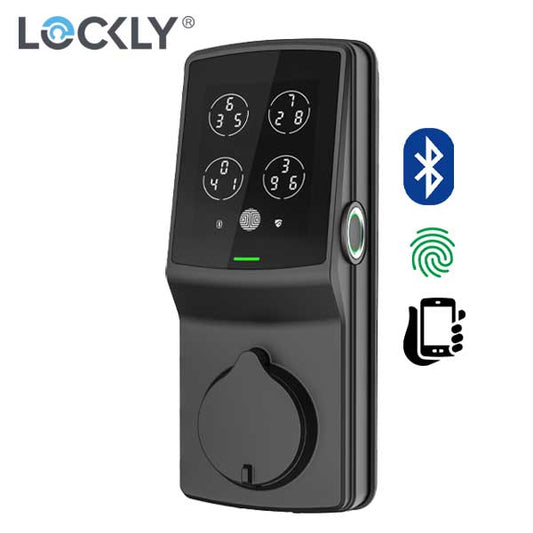 Lockly - PGD728FMB - Secure PLUS Biometric Electronic Deadbolt - Fingerprint Reader - Bluetooth - Matte Black - UHS Hardware