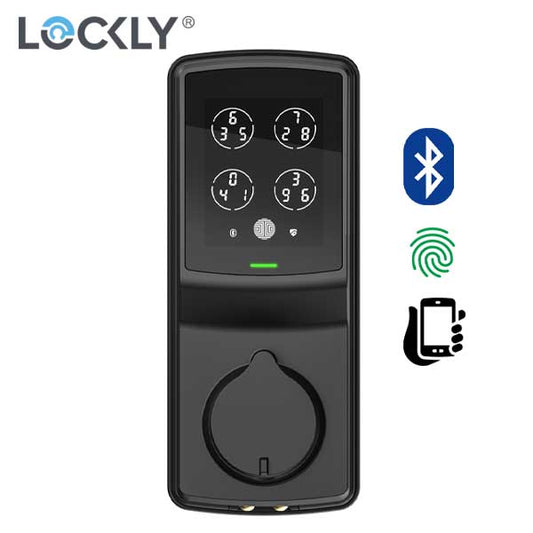 Lockly - PGD728FMB - Secure PLUS Biometric Electronic Deadbolt - Fingerprint Reader - Bluetooth - Matte Black - UHS Hardware