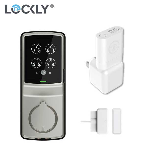 Lockly - PGD728WSN - Secure PRO Biometric Electronic Deadbolt - Fingerprint Reader - Bluetooth - WiFi Hub - Satin Nickel - UHS Hardware