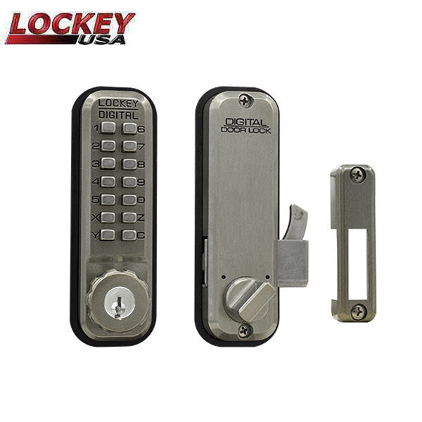 Lockey - 2500-KO - Mechanical Keypad - Keyless Hook Bolt Lock - w/ Key Override - for Sliding Glass Doors - UHS Hardware