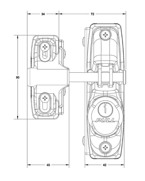 Lockey - SUMO SGL-SS - Gravity Gate Latch - Single Sided - UHS Hardware