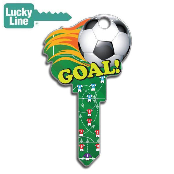 LuckyLine - B135K - Key Shapes - Soccer - Kwikset - KW1 - 5 Pack - UHS Hardware