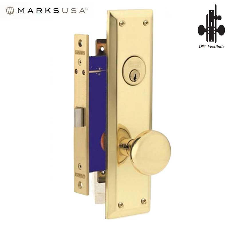 Marks USA - 91DW/3 - Metro Mortise Knob Lock - US3 - 1-1/16" x 7-5/8"- Vestibule - RH - UHS Hardware