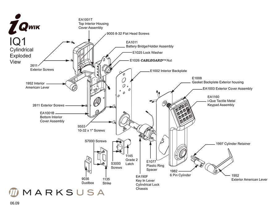 Marks USA - i-Qwik - LITE - Electronic Pushbutton Lever Lock- Black w/ 26D Lever - UHS Hardware