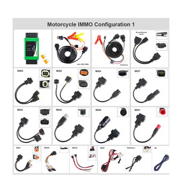 OBDStar - MOTO IMMO Kit - Motorcycle Adapter Set For KeyMaster and X300 Devices -  Configuration 1 - FREE MOTO IMMO Software Function - UHS Hardware