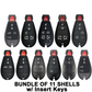 2008-2019 Chrysler Dodge Jeep Fobik Key SHELLS for IYZ-C01C (BUNDLE OF 11) - UHS Hardware