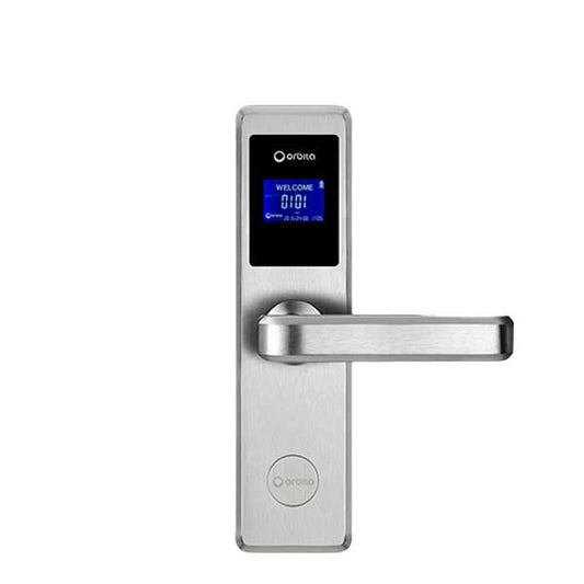 Orbita - E4031ASBT - Mortise Hotel Lock - Bluetooth & RFID - LCD Screen - 6 VDC - Silver - Grade 2 - UHS Hardware