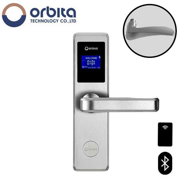 Orbita - E4031ASBT - Mortise Hotel Lock - Bluetooth & RFID - LCD Screen - Optional Lever Style - 6 VDC - Optional Finish - Grade 2 - UHS Hardware