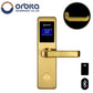 Orbita - E4031ASBT - Mortise Hotel Lock - Bluetooth & RFID - LCD Screen - Optional Lever Style - 6 VDC - Optional Finish - Grade 2 - UHS Hardware