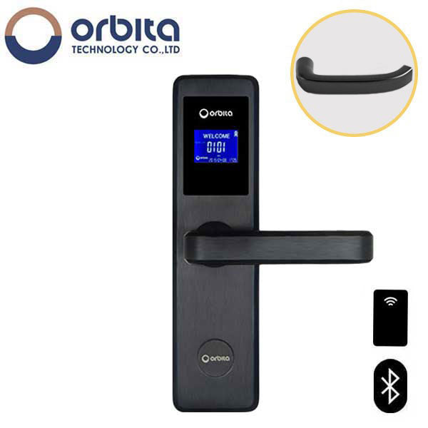 Orbita - E4031ASBT - Mortise Hotel Lock - Bluetooth & RFID - LCD Screen - Optional Lever Style - 6 VDC - Optional Finish - Grade 2 - UHS Hardware