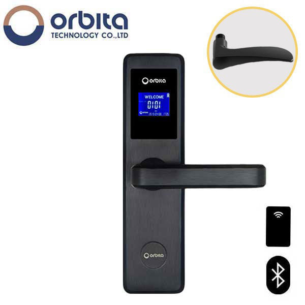 Orbita - E4031ASBT - Mortise Hotel Lock - Bluetooth & RFID - LCD Screen - Optional Lever Style - 6 VDC - Optional Finish - Grade 2 - UHS Hardware