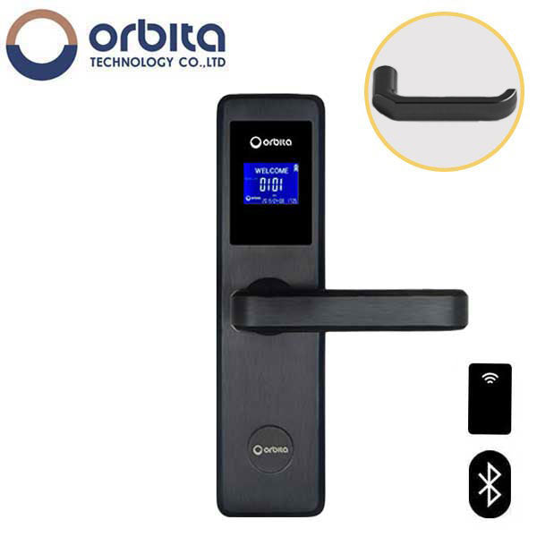 Orbita - E4031ASBT - Mortise Hotel Lock - Bluetooth & RFID - LCD Screen - Optional Lever Style - 6 VDC - Optional Finish - Grade 2 - UHS Hardware