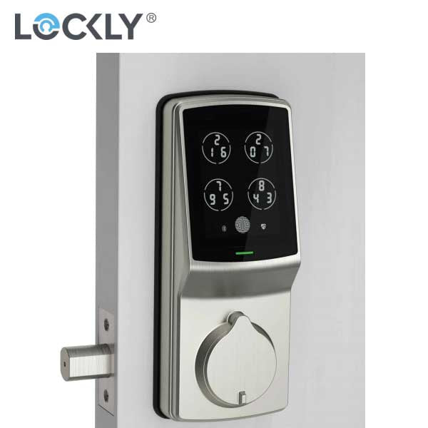 Lockly - PGD728WSN - Secure PRO Biometric Electronic Deadbolt - Fingerprint Reader - Bluetooth - WiFi Hub - Satin Nickel - UHS Hardware