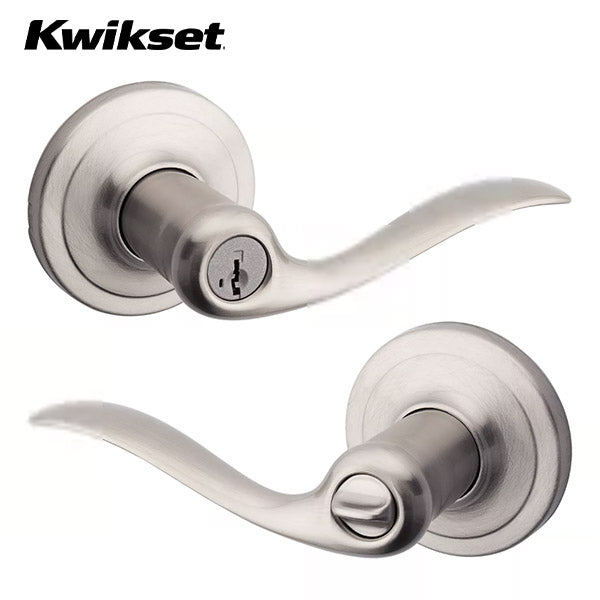 Kwikset - 740TNL - Tustin Lever - Round Rose - Entry - 15 - Satin Nickel - Smart Key Technology - Grade 2 - UHS Hardware