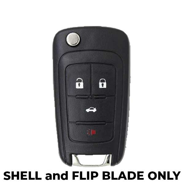 2011-2016 Chevrolet / 4-button Flip Key SHELL for V2T01060512 (AFTERMARKET) - UHS Hardware