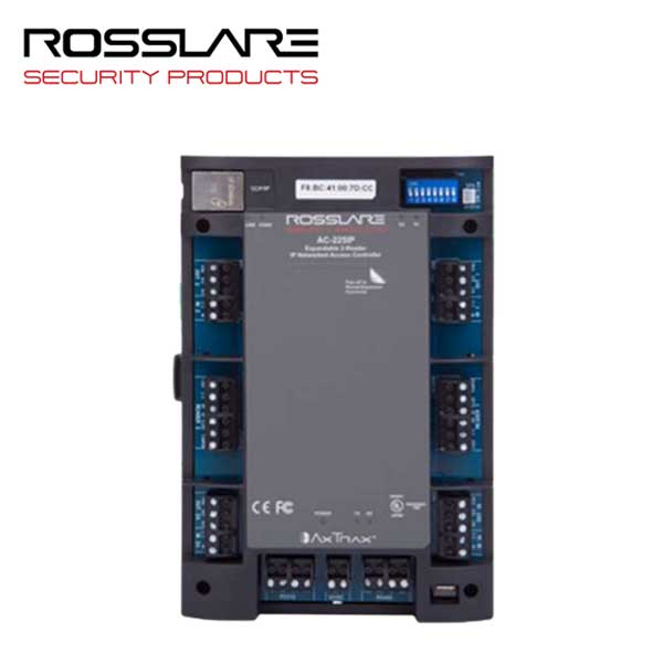 Rosslare - AC225 - Expandable Networked Access Control Panel - DIN Housing - 2 Readers - RS-485 - 30K Users - 20K Event History - 12VDC - UHS Hardware