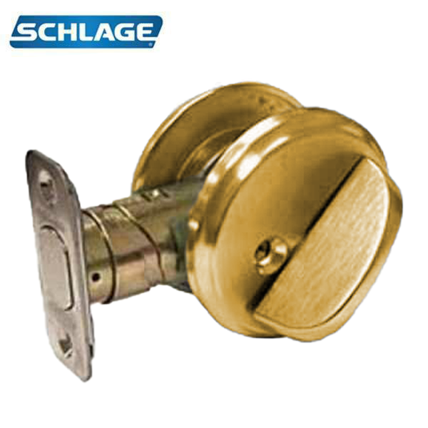 Schlage - B581 - One-Sided Blank Plate Door Bolt w/ Trim - Thumbturn - Bright Brass - Grade 2 - UHS Hardware