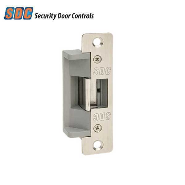 SDC - Electrified Cylindrical Strike - Fail Secure - 12VDC - 4-7/8” Faceplate - Satin Stainless Steel - UHS Hardware
