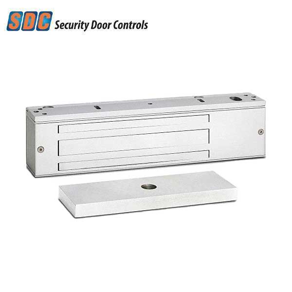 SDC - 1581 - Single Magnetic Lock - Surface Mount - 650lbs. - Door Status - 12/24VDC - Satin Aluminum - Grade 1 - UHS Hardware