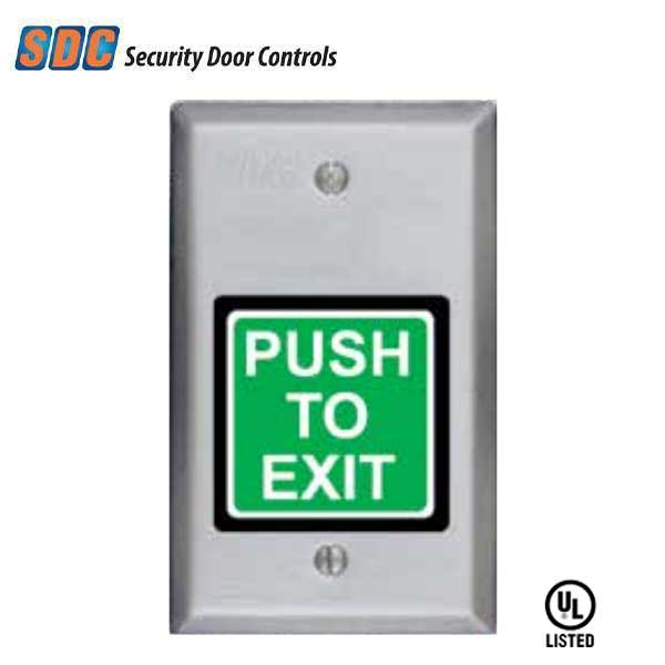 SDC - 422U - Single Gang Square Push Button Switch - 2" - SPDT - Momentary - 12/24VDC - 630 -  Dull Stainless Steel - UHS Hardware