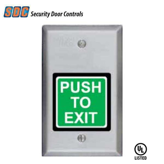 SDC - 422U - Single Gang Square Push Button Switch - 2" - SPDT - Momentary - 12/24VDC - 630 -  Dull Stainless Steel - UHS Hardware