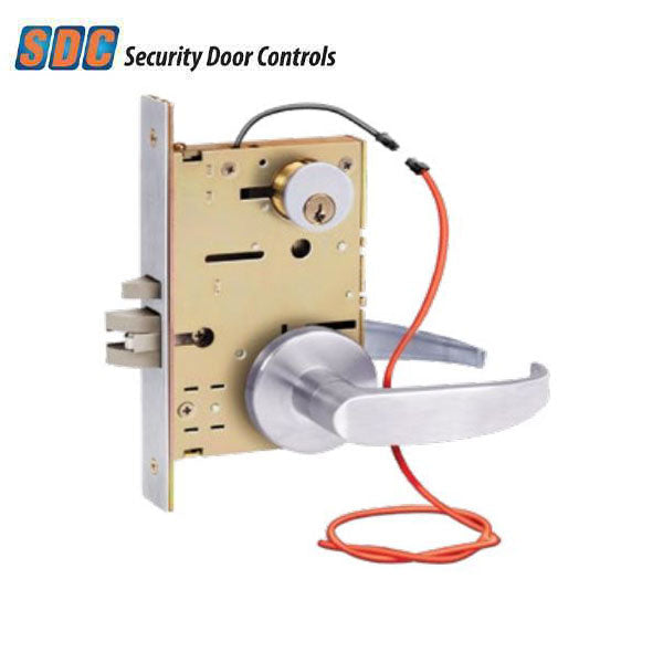 SDC - Z7852LQG - Solenoid Controlled Mortise Lock - Fail Secure - Galaxy Rose - Left Hand - 12/24VDC - Satin Chrome - Fire Rated - Grade 1 - UHS Hardware