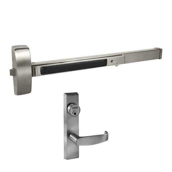 Sargent - 8813F - Rim Exit Device with Trim Lever - Fire Exit - Satin Stainless Steel - Classroom - 36" - Grade 1 - UHS Hardware