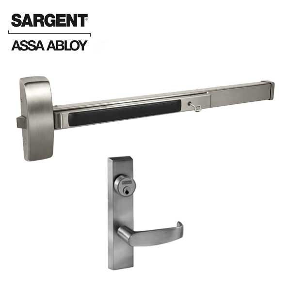 Sargent - 8813 - Rim Exit Device with Trim Lever - Satin Stainless Steel - Remote Latch Retraction - 36" - Grade 1 - UHS Hardware