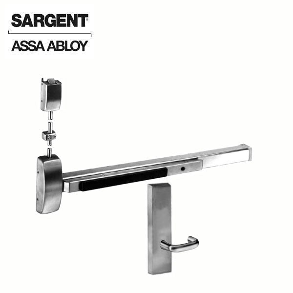 Sargent - 8715F - Surface Vertical Exit Rod - Top Latch - Passage - 36" x 84" - Satin Stainless Steel - Fired Rated - Grade 1 - UHS Hardware