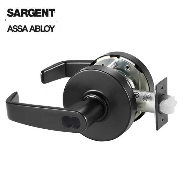 Sargent - 10G05 - Mechanical Cylindrical Lock - L Rose / L Lever - Entrance - SFIC - BSP - Black Suede Powder Coat - Grade 1 - UHS Hardware