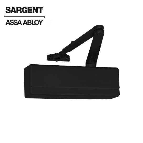 Sargent - 281 - Powerglide Cast Iron Door Closer w/ UO - Universal Standard Arm Package - BSP - Black Suede Powder Coat - Grade 1 - UHS Hardware