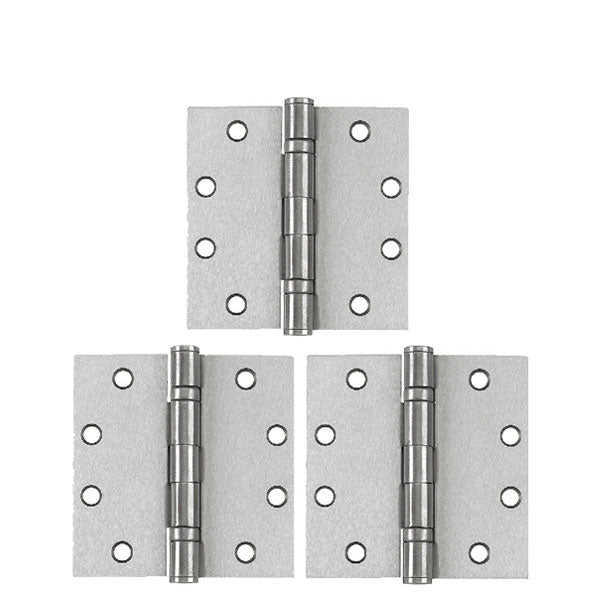 TELL - HG100005 - Mortise Door Hinge - Ball Bearing - 4-1/2" x 4-1/2" - Satin Chrome (3-Pack) - UHS Hardware