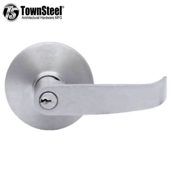 TownSteel - ED8900LQ - Sectional Lever Trim - Storeroom - Nightlatch - LQ Curved Lever - Non-Handed - 6-Pin Schlage Keyway - Compatible with Rim, SVR, LBR & 3 Point Push Bars - Satin Stainless - Grade 1 - UHS Hardware