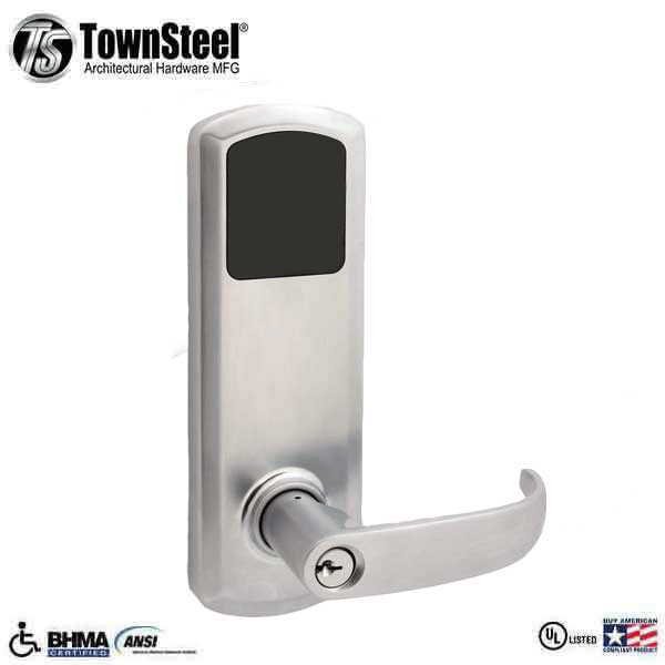 TownSteel - E-Genius 5000 - Interconnected Electronic Touch Keypad Lock - Entry - RFID & Wifi - 4" - On Center - Right Handed - Satin Chrome - Grade 1 - UHS Hardware