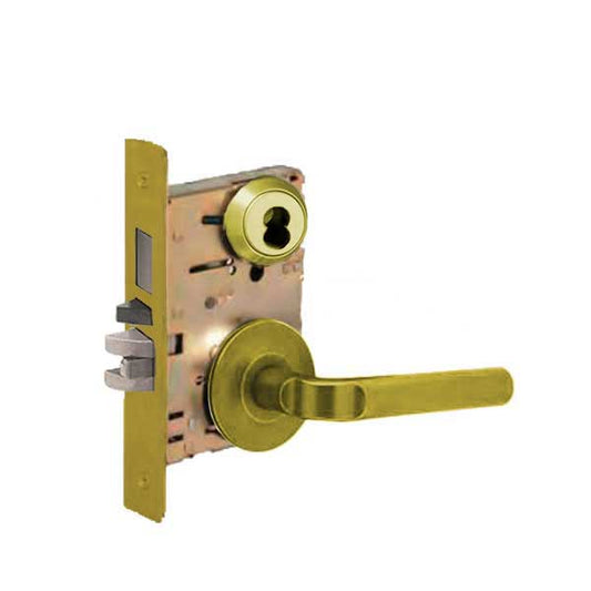 TownSteel - MS - Heavy Duty Designer Mortise Lock - Entrance - 2-3/4″ Backset - Optional Door Thickness - SFIC Less - Unlacquered Brass - Grade 1 - UHS Hardware