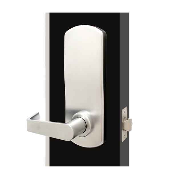 TownSteel - XCE2010S - Electronic Push Button Lever Lock - Rigid Lever - Satin Chrome - Grade 1 - UHS Hardware