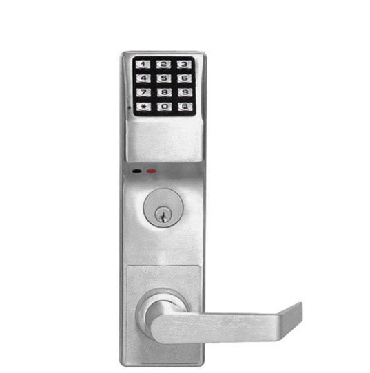 Trilogy DL3500CRL Classroom Mortise Lever Lock / w/ Audit Trail / Satin Chrome / Left Handed (Alarm Lock) - UHS Hardware