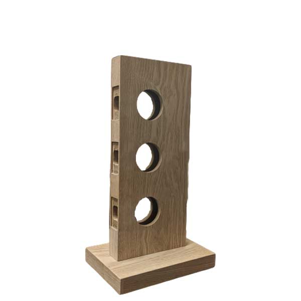 Lock Display with 3 Holes - Natural Wood - Short - UHS Hardware
