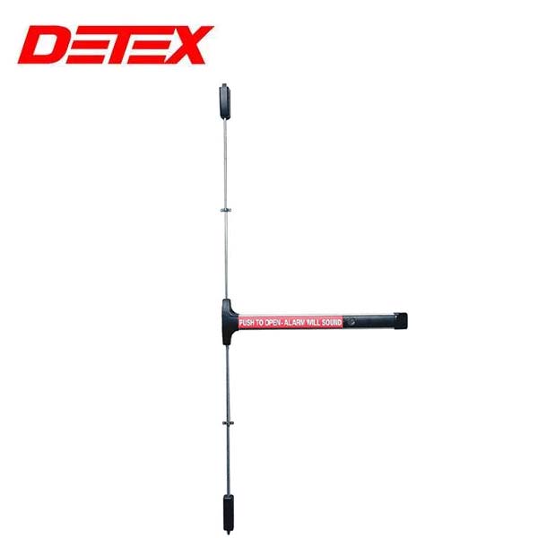 Detex V50 Surface Vertical Rod Exit Device - Narrow Stile - 36" - 628 - Satin Aluminum - Clear Anodized - UHS Hardware