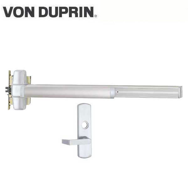 Von Duprin - 9875 - Mortise Lock Exit Device - 06 Lever - Night Latch - 3' Long - Less Core - RHR - Satin Chrome - Grade 1 - UHS Hardware