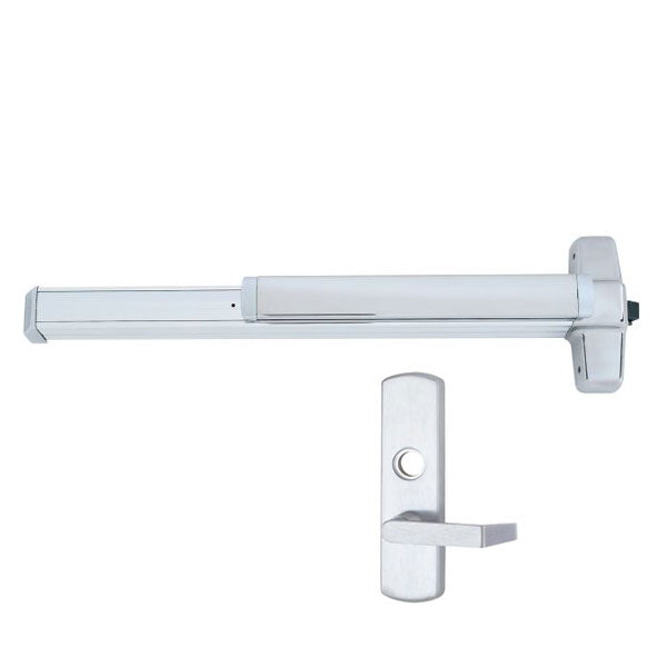 Von Duprin - 98L - Mortise Lock Exit Device - 06 Lever - Night Latch - 4' Long - RHR - Satin Chrome - Grade 1