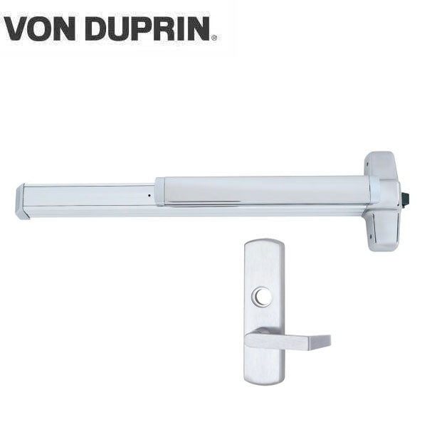 Von Duprin - 98L - Mortise Lock Exit Device - 06 Lever - Night Latch - 4' Long - RHR - Satin Chrome - Grade 1