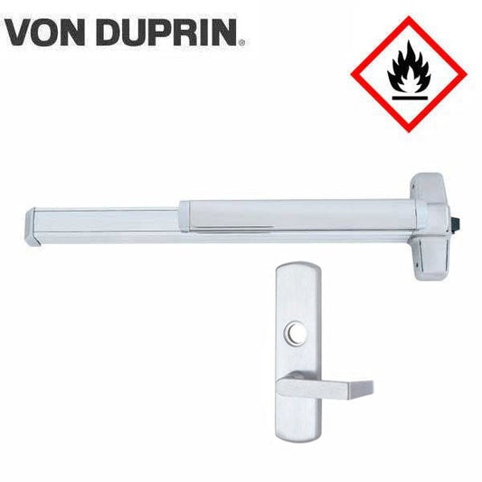 Von Duprin - 98L - Mortise Lock Exit Device - 06 Lever - Night Latch - 4' Long - RHR - Fire Rated - Satin Chrome - Grade 1