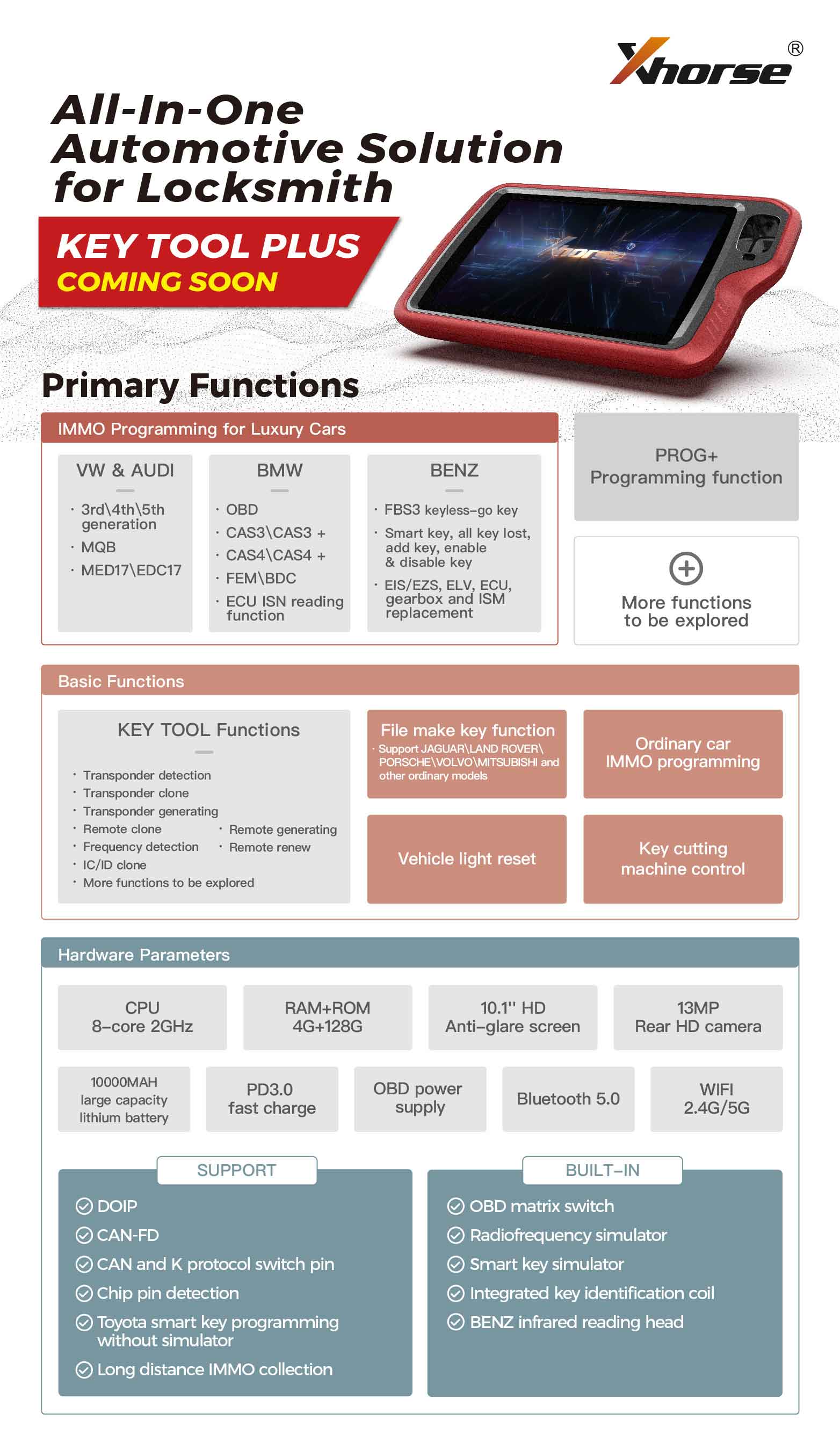 Xhorse - VVDI Key Tool PLUS Tablet - All In One Key Tool - ADVANCED PACKAGE -- PRE-ORDER TODAY! - UHS Hardware