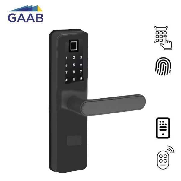 GAAB - Electronic Keyless Smart Door Mortise Lock - Bluetooth / Fingerprint - Black - Entrance - Euro Style - UHS Hardware