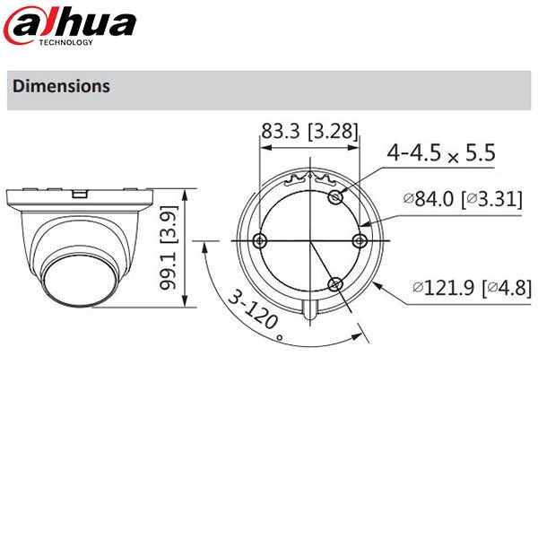 Dahua / IP Camera / 5MP Eyeball / Fixed 2.8 mm Lens / WDR / IP67 / Starlight  / 5 Year Warranty / DH-N53AJ52 - UHS Hardware