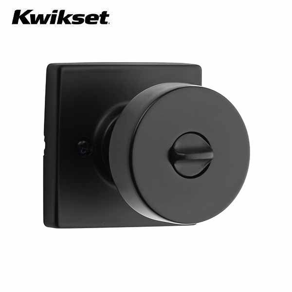 Kwikset - 740 - Pismo Knob - Square Rose - 514 - Matte Black - Entrance - SC1 Schlage - SmartKey Technology - Grade AAA - UHS Hardware