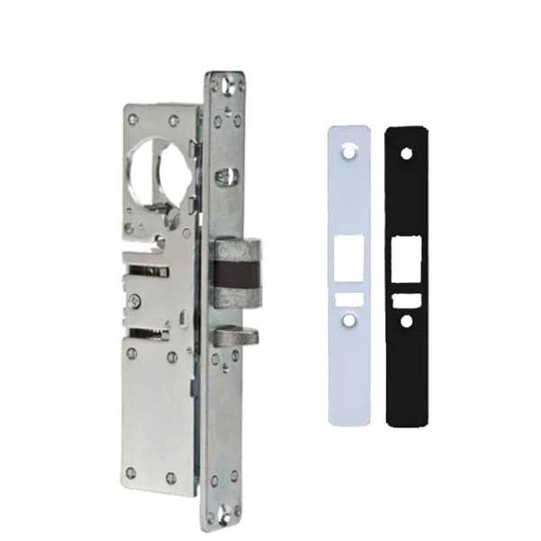 ILCO - 451 Deadlatch Mortise Lock - 1 1/8" Backset - LH - Flat Faceplate - Clear/Dark Bronze Faceplates - UHS Hardware